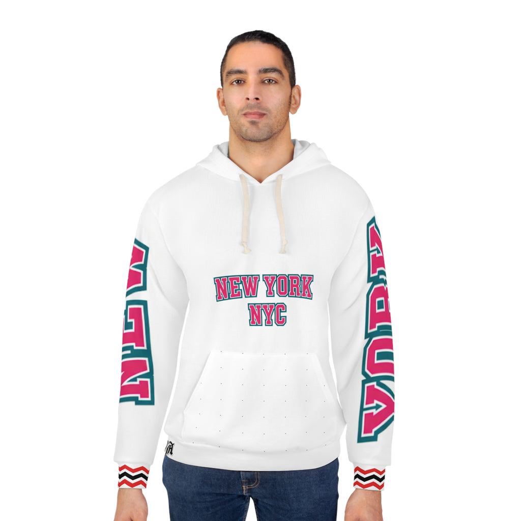 New York Graphic Hoodie, Trendy Unisex Pullover, NYC Streetwear, Casual Layering, Perfect Gift for Travel Lovers