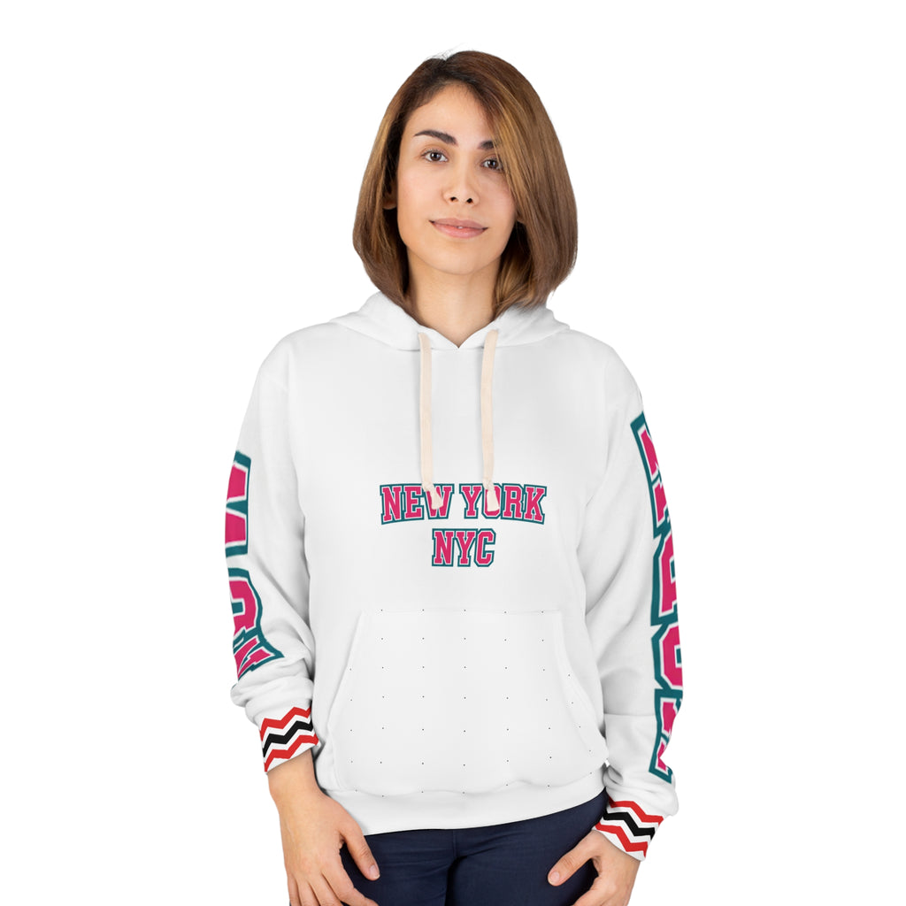 New York Graphic Hoodie, Trendy Unisex Pullover, NYC Streetwear, Casual Layering, Perfect Gift for Travel Lovers